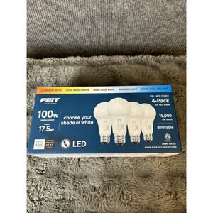 Feit Electric 100W Replacement 17.5W dimmable LED A21 Bulbs, 4-pack M65C